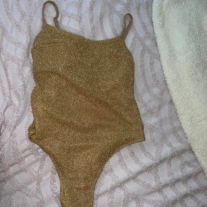 H&M gold sparkly bodysuit
